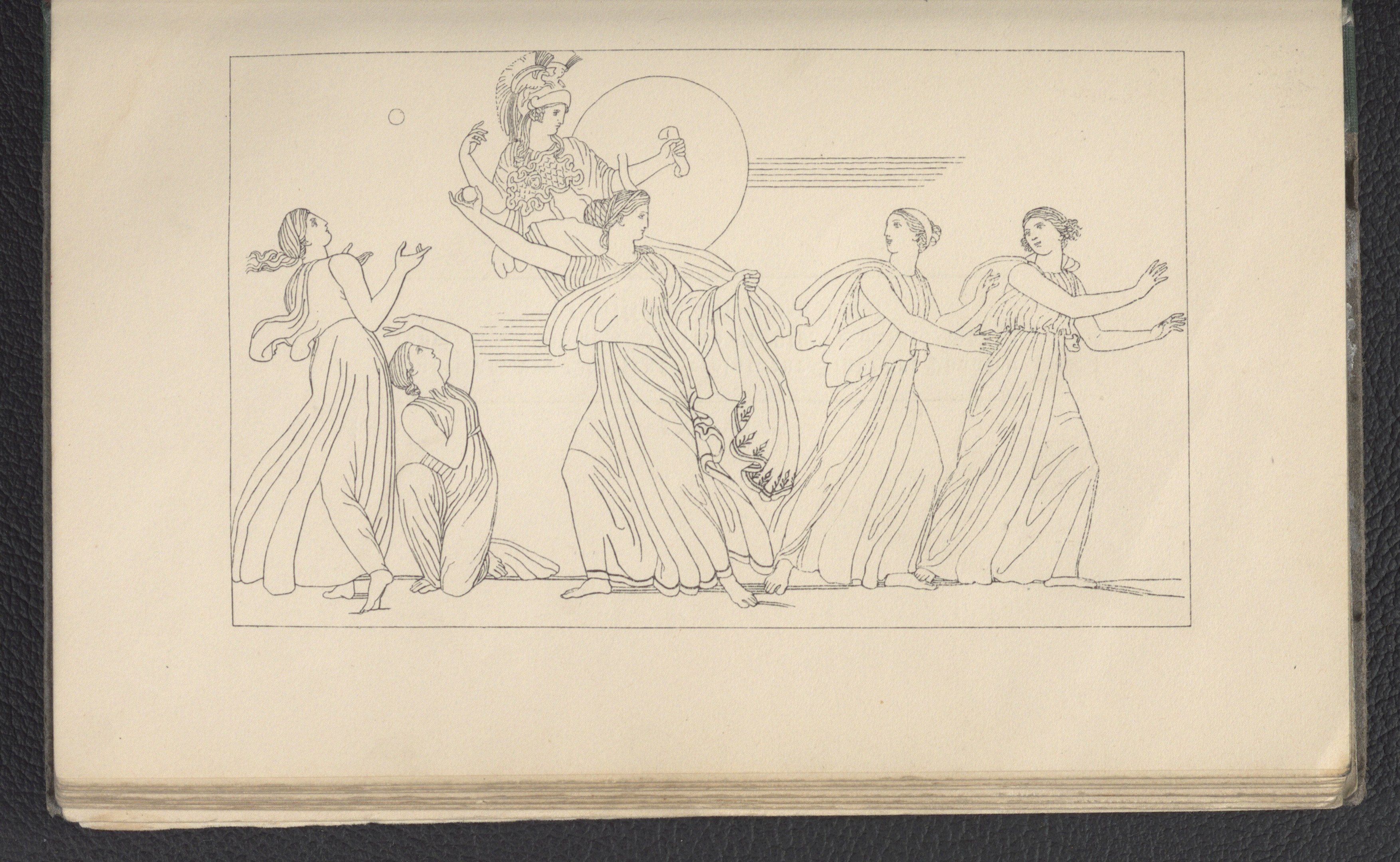 Ein Buchumschlag mit einer lebendigen Illustration einer Gruppe tanzender Frauen in energischen Posen, mit detaillierter Kleidung und Gesichtern.