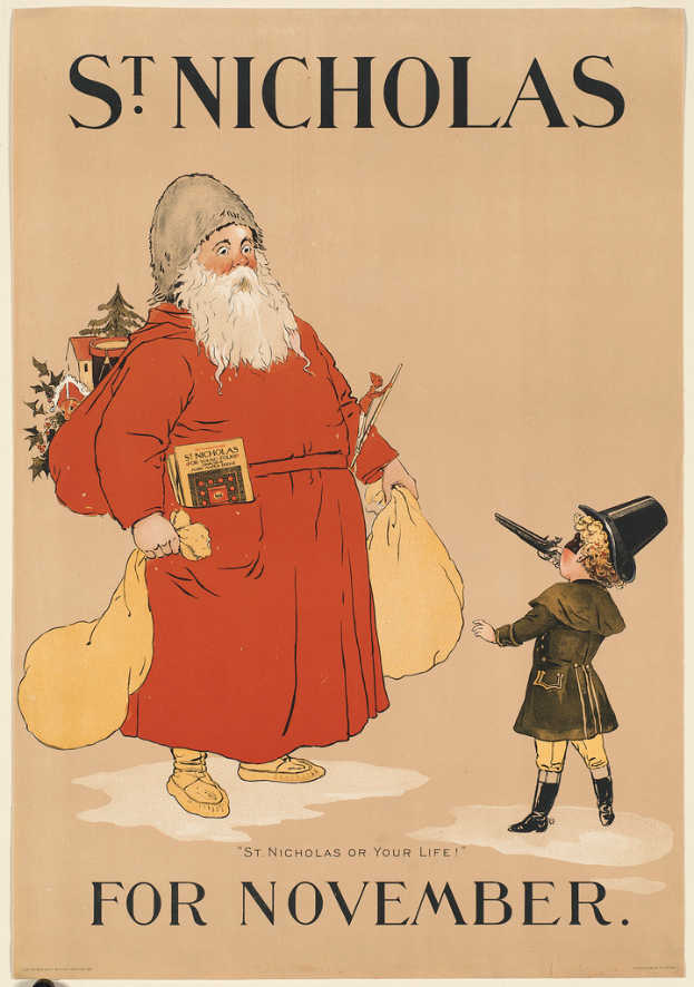 Das Cover des Buches 'St. Nikolaus für November' zeigt Santa Claus und ein Kind.