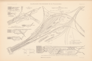 Detailiertes altes Stadtplan mit zahlreichen Straßen, Autobahnen und beschrifteten Straßen, Gebäuden und Sehenswürdigkeiten.