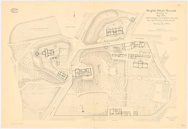 Alte gedruckte Karte von München, Deutschland, die zahlreiche Gebäude und handgeschriebenen Text auf altem Papier zeigt.