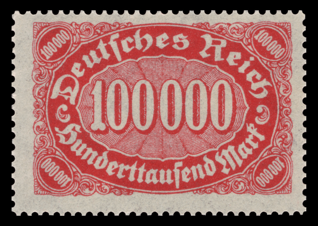 Ein roter Stempel mit den Worten "Deutsches Reich" auf schwarzem Hintergrund.